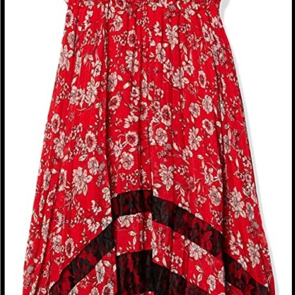 NWT Nanette Lepore Chiffon Midi Pleated Dress Sz 12 Ruby Red New Endless Summer - Picture 4 of 8